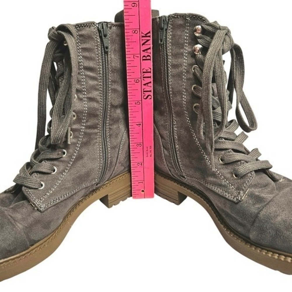 Combat Lace Up Zip Boots Gray Women's Size 7.5 Y2K‎ - Picture 4 of 7